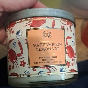 Bath & Body Works Watermelon Lemonade Candle - Red and White